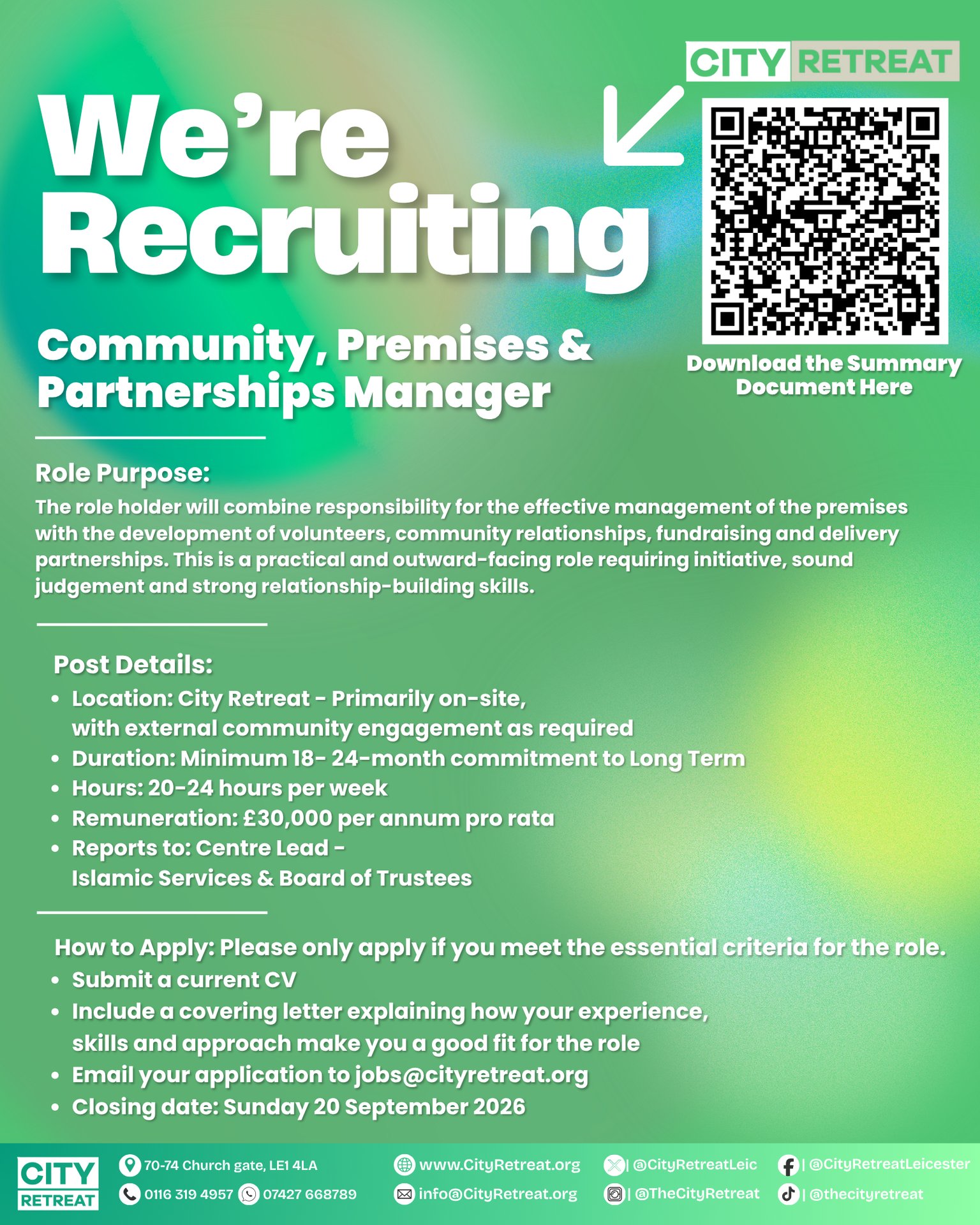 Community, Premises & Partnerships Manage