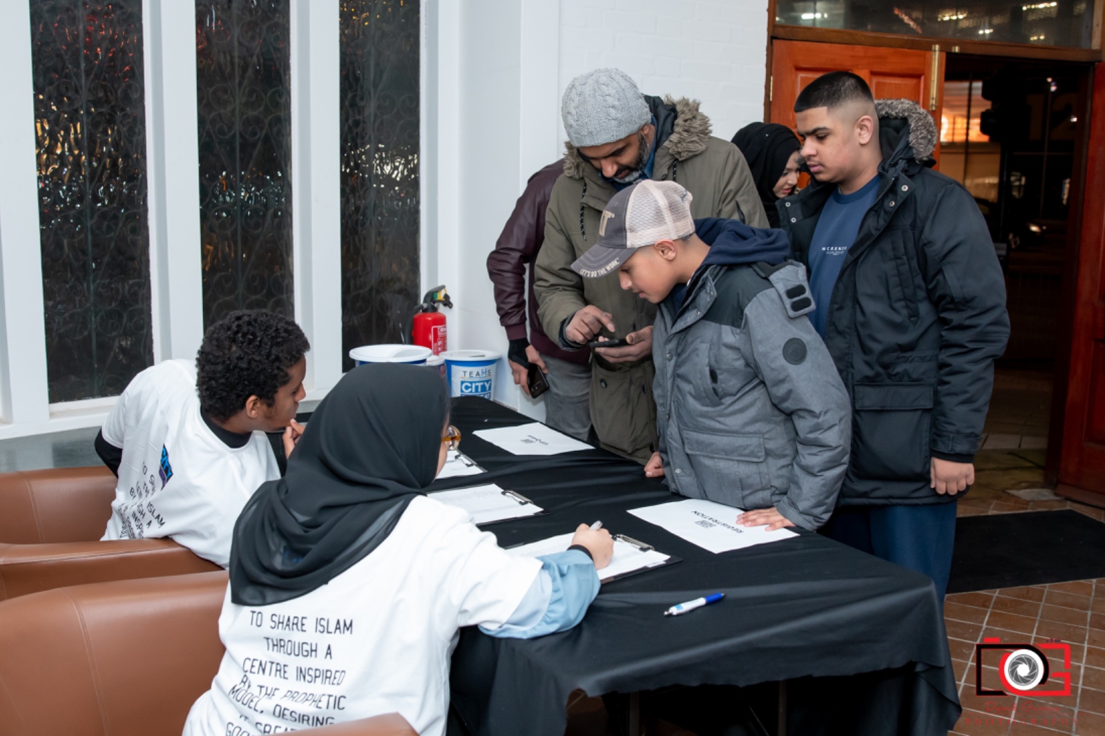Community members reading together